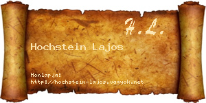 Hochstein Lajos névjegykártya